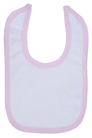 White Terry Bib with Pink Trim