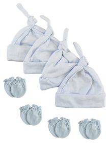 Boys Knotted Caps and Mittens - 8 Piece Set