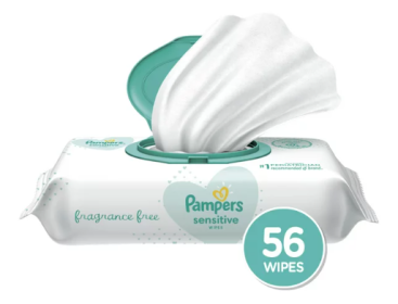 Pampers Sensitive Baby Wipes;  Pop-Top Character;  56 Count