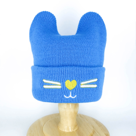 Blue Baby Cute Embroidered Cat Ear Hat