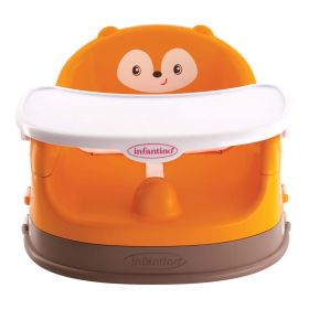 Infantino Grow-with-Me 4-in-1 Lightweight Feeding Booster Seat, Unisex 4-48 Months, Orange Fox