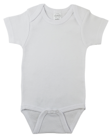 White Interlock Short Sleeve Onezies (Color: White, size: large)