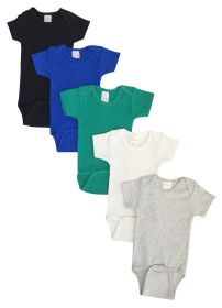 Unisex Baby 5 Pc Onezies (Color: Black/Blue/Green/Grey, size: large)