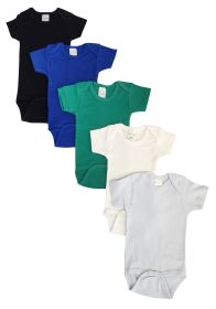 Unisex Baby 5 Pc Onezies (Color: Black/Blue/Green, size: large)