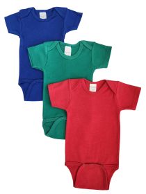 Unisex Baby 3 Pc Onezies (Color: Blue/Green/Red, size: large)