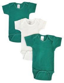 Unisex Baby 3 Pc Onezies (Color: Green/Green, size: large)