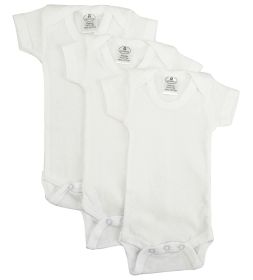 White Short Sleeve One Piece 3 Pack (Color: White, size: Preemie)