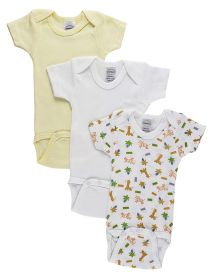 Boys Printed Short Sleeve Variety Pack (Color: White/Yellow/Print, size: medium)