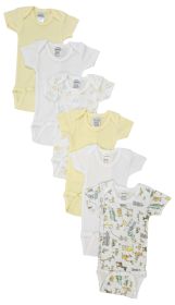 Unisex Baby 6 Pc Onezies (Color: White, size: medium)