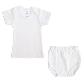 White Interlock T- Shirt & Panty Set (Color: White, size: small)