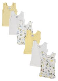 Unisex Baby 6 Pc Tank Tops (Color: White, size: large)