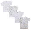 White Side Snap Short Sleeve Shirt - 4 Pack