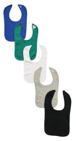 5 Baby Bibs (Color: Blue/Green/White/Grey, size: One Size)