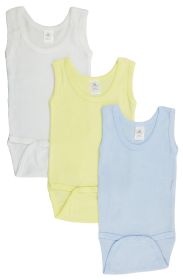 Boys Tank Top Onezies (Pack of 3) (Color: Blue/Yellow/White, size: large)