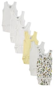 Unisex Baby 6 Pc Onezies and Tank Tops (Color: White, size: Newborn)