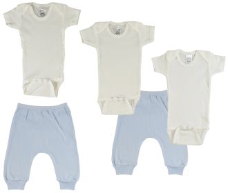 Infant Onezies and Joggers (Color: Blue/Blue, size: large)