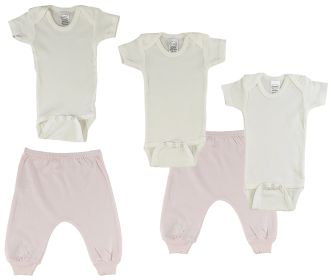 Infant Onezies and Joggers (Color: Pink/Pink, size: Newborn)