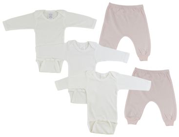 Infant Long Sleeve Onezies and Joggers (Color: Pink/Pink, size: Newborn)