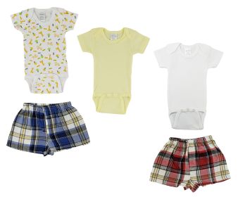 Infant Onezies and Boxer Shorts (Color: White/Yellow, size: small)