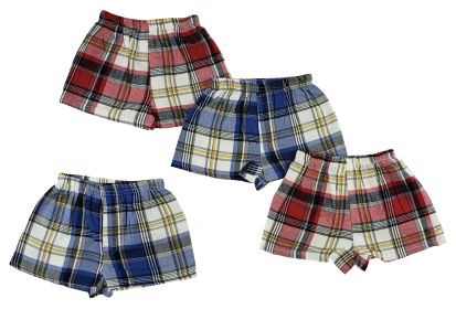 Infant Boxer Shorts - 4 pc Set (Color: Blue/Red, size: small)