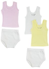 Girls Tank Tops and Training Pants (Color: White/Pink, size: small)