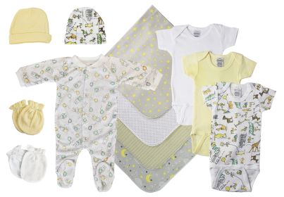 Unisex Baby 13 Pc Layette Sets (Color: White/Yellow, size: small)