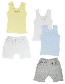 Boys Tank Tops and Pants (Color: White/Grey, size: large)