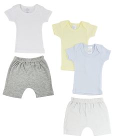 Infant Boys T-Shirts and Shorts (Color: White/Grey, size: small)