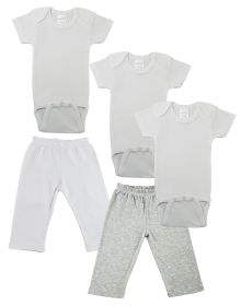 Infant Onezies and Track Sweatpants (Color: Grey/White, size: small)