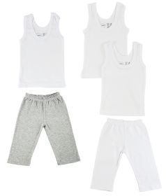 Infant Tank Tops and Track Sweatpants (Color: Grey/White, size: large)