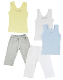 Boys Tank Tops and Track Sweatpants (Color: Grey/White, size: medium)