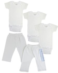 Infant Onezies and Track Sweatpants (Color: White/Blue, size: large)