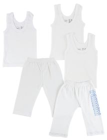 Infant Tank Tops and Track Sweatpants (Color: White/Blue, size: large)