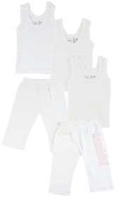 Infant Tank Tops and Track Sweatpants (Color: White/Pink, size: medium)