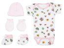 Newborn Baby Girls 4 Pc Layette Baby Shower Gift Set