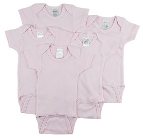 Short Sleeve One Piece 5 Pack (Color: pink, size: large)