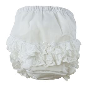 White Girl's Cotton/Poly "Fancy Pants" Underwear (Color: White, size: small)