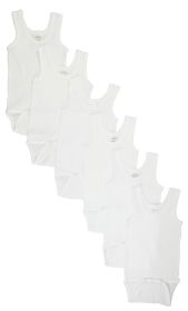 White Tank Top Onezie 6 Pack (Color: White, size: large)