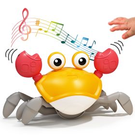 Children's Electric Automatic Induction Crab Toy; Boys And Girls 3-6 Years Old; Simulated Crawling Crab Toys; Birthday Gift For Baby (Items: Yellow Crab)