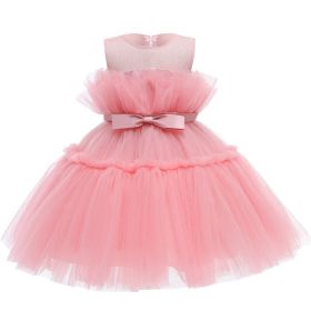 Girl Swan Princess Dance Dress Baby Party Prom Birthday Short Gown (Color: colorful, size: 120CM)