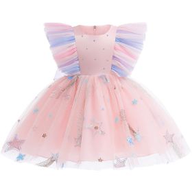 Baby Girl Dress Formal Tutu Dress for Party Wedding Birthday (Color: pink, size: 110cm)