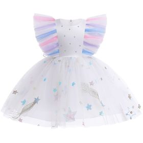 Baby Girl Dress Formal Tutu Dress for Party Wedding Birthday (Color: White, size: 100cm)