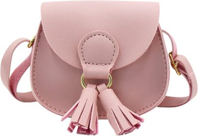 Kids Girls Toddler Mini Shoulder Purse Crossbody Bag with Tassel (Color: pink, size: small)