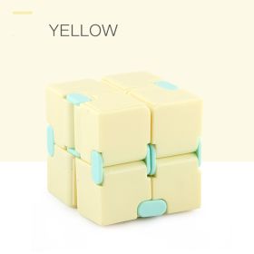 New Creative Rubik's Cube Macaron Pocket Flip Cubes Decompression Puzzle Toys (Color: yellow)