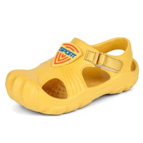 Kids Summer Sandals 2022 New Boys Beach Shoes Outdoor Sport Toddler Girl Slippers Breathable Children Flat Sandal Size 28-39 (Color: yellow, size: 28)