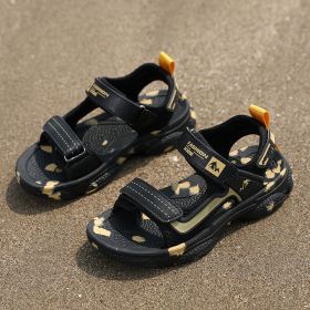 Summer Kids Sandals Fashion Mixed Color Toddler Boy Beach Shoes Outdoor Children Sport Sandalias Casual Baby Boys Zapatos Para (Color: A199-gold, size: 37)