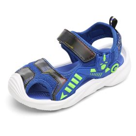 Toddler Boy Sports Sandals 2022 Summer Kids Beach Shoes Fashion Children Outdoor Walking Shoes Soft Sole Boys Breathable Sandal (Color: Royal Blue, size: 36)