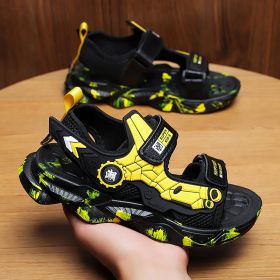 Kids Sports Sandals 5-18 Years Boys Casual Shoes Teen Sandalias Fashion Non-Slip Children Beach Shoe Toddler Shoes Size 28-39 (Color: yellow, size: 33)