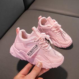 2022 Autumn Leather Girl Sneakers Children Boys Baby Mesh Breathable Kids Shoes Toddler Flats Outdoor Casual Running Training (Color: BS07169361-2, size: 32)