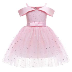 Baby Girl Frozen Elsa Princess Dress Birthday Tutu Formal Western Style Dress (Color: pink, Size/Age: 110 (3-5Y))